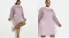 River Island Plus Pink Sequin Embellished Shift Mini Dress