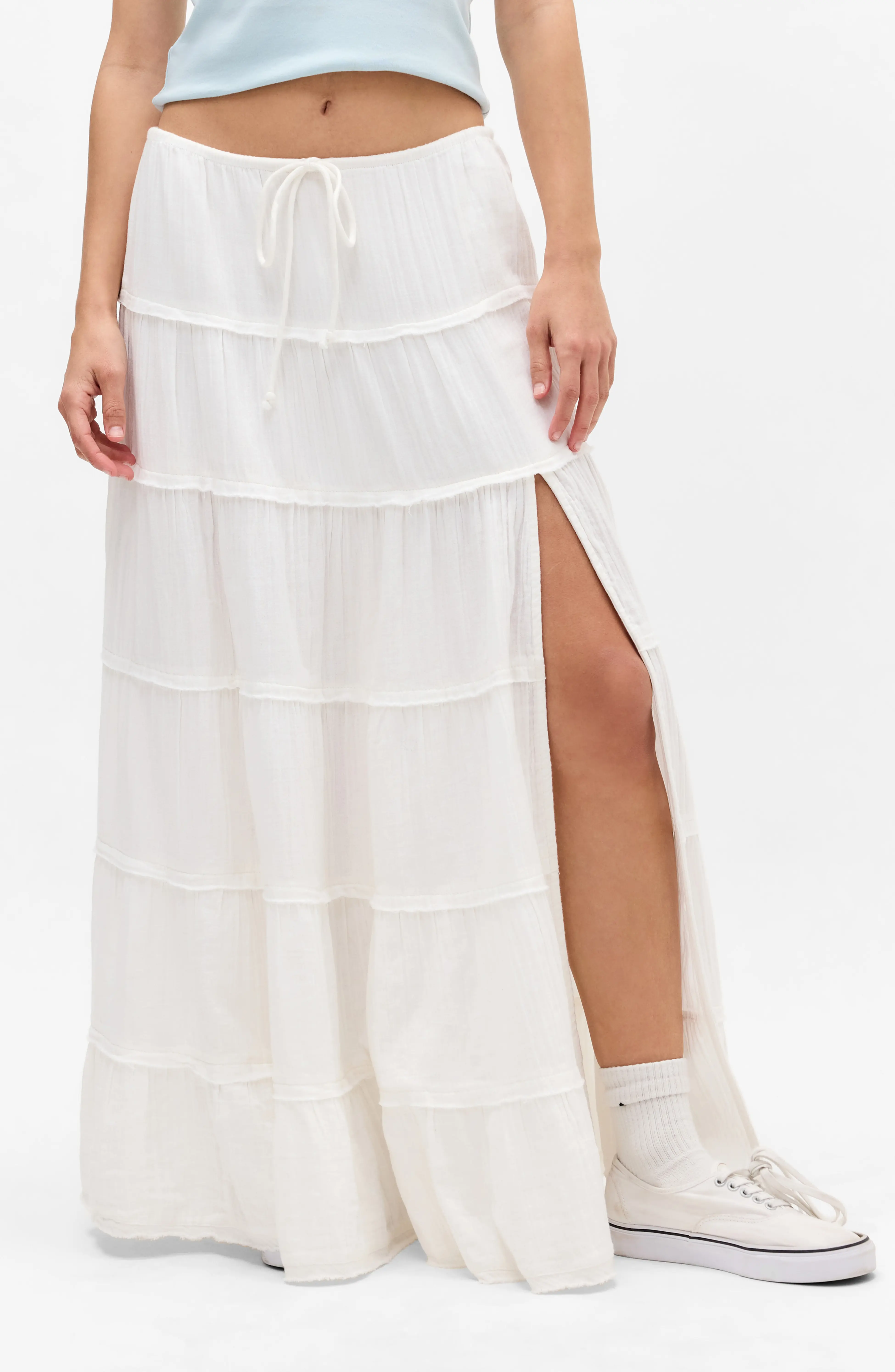 BDG Urban Outfitters, Sadie Tiered Cotton Maxi Skirt (Was $74)