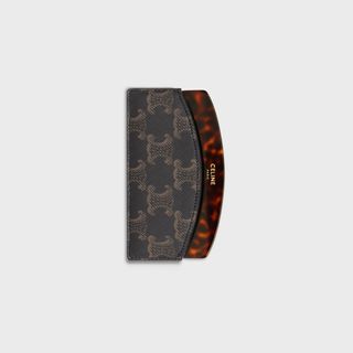 Celine, Curved hair comb with case in Triomphe Canvas