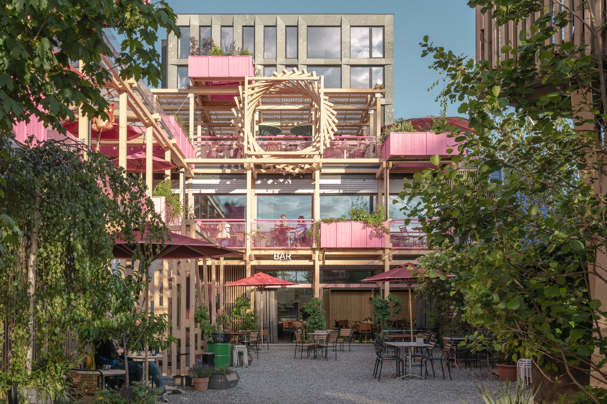 remise rosa, a new destination in zurich designed by hello wood