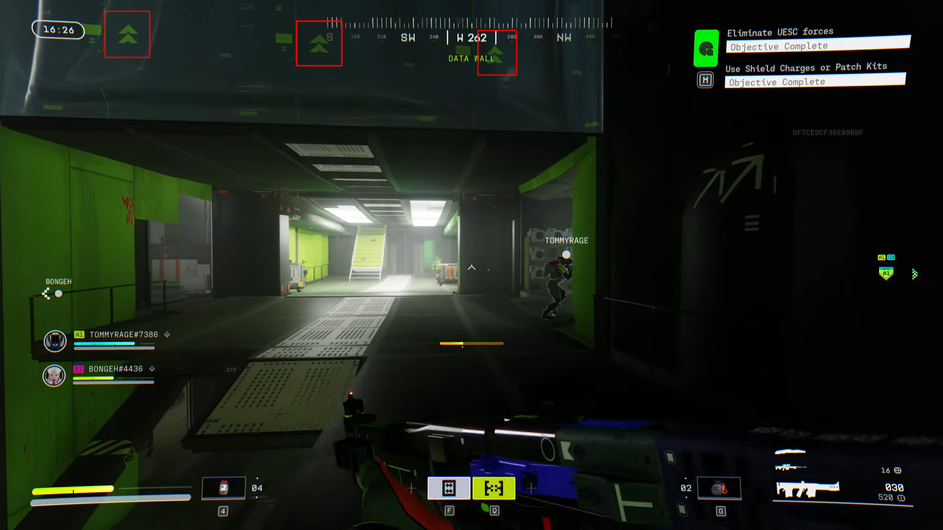 A screenshot from the Marathon alpha, highlighting logos that appear similar to Antireal's 2017 artwork.
