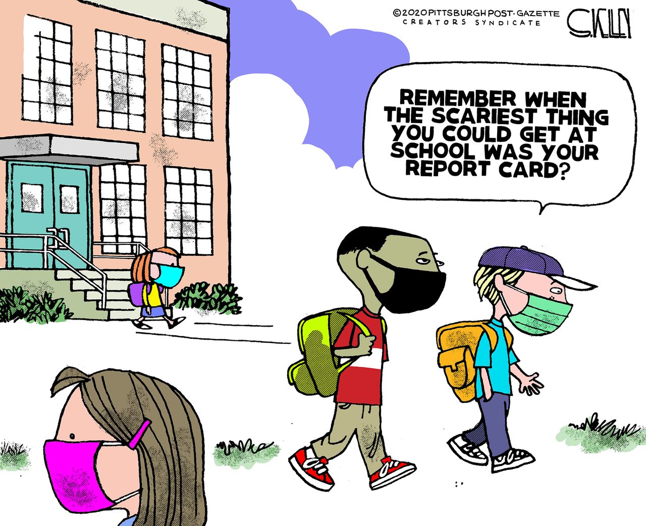 Editorial Cartoon U.S. back to school covid