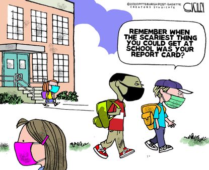 Editorial Cartoon U.S. back to school covid