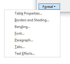 table style format