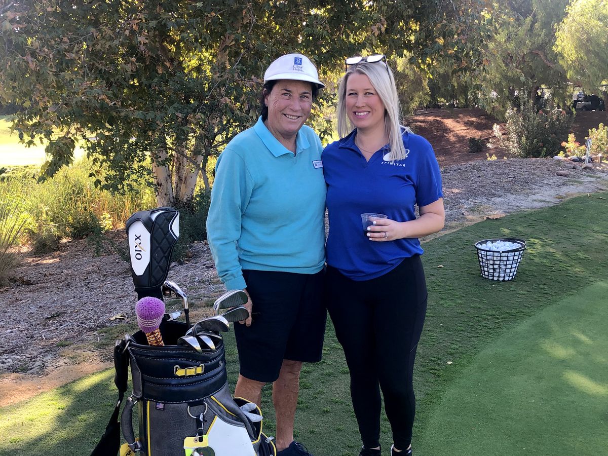 LPGA champion Amy Alcott with Spinitar's Katie Rogina