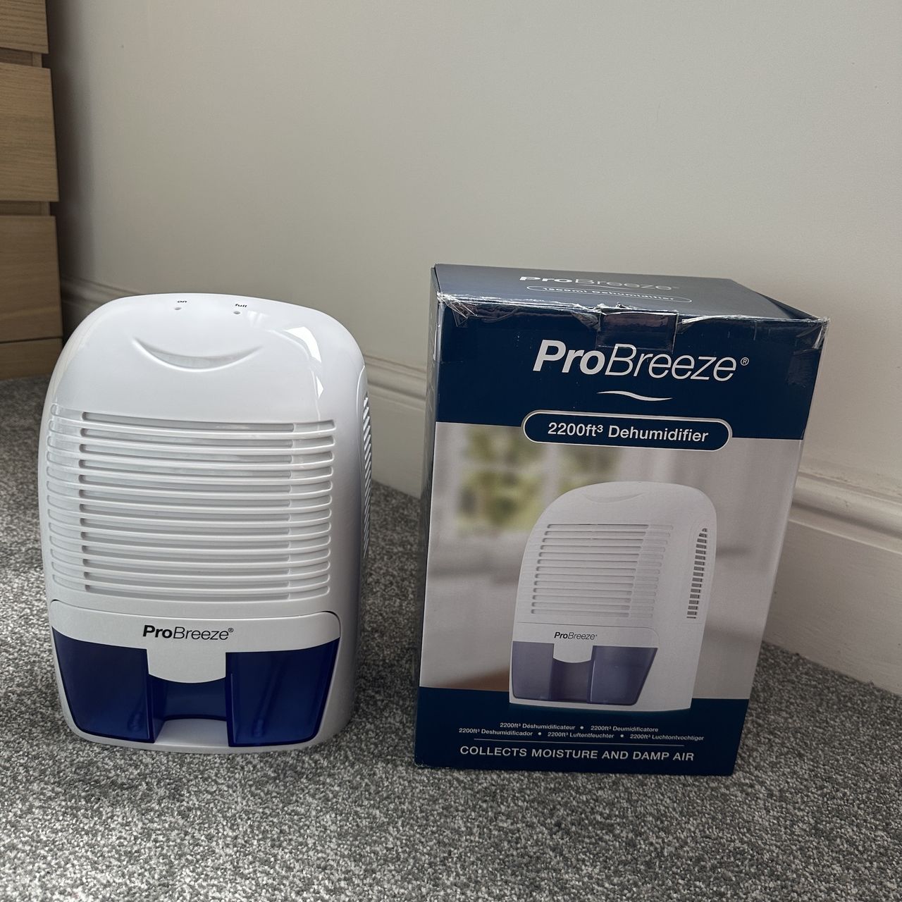 This dehumidifier is small and compact