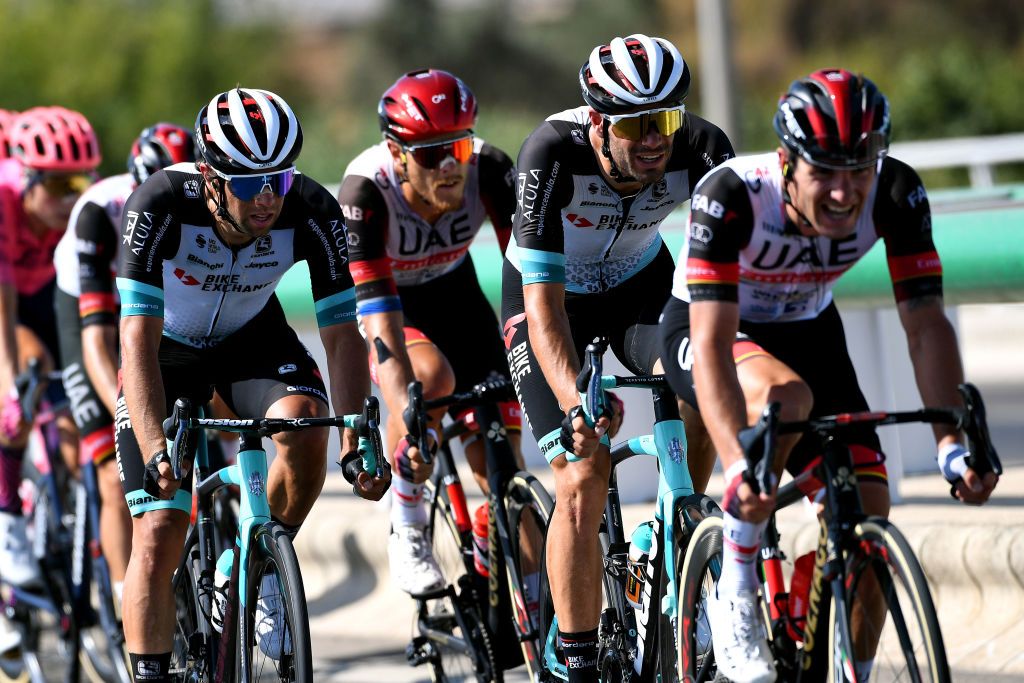 CORDOBA SPAIN AUGUST 26 LR Michael Matthews of Australia and Damien Howson of Australia and Team BikeExchange during the 76th Tour of Spain 2021 Stage 12 a 175 km stage from Jan to Crdoba lavuelta LaVuelta21 on August 26 2021 in Cordoba Spain Photo by Tim de WaeleGetty Images