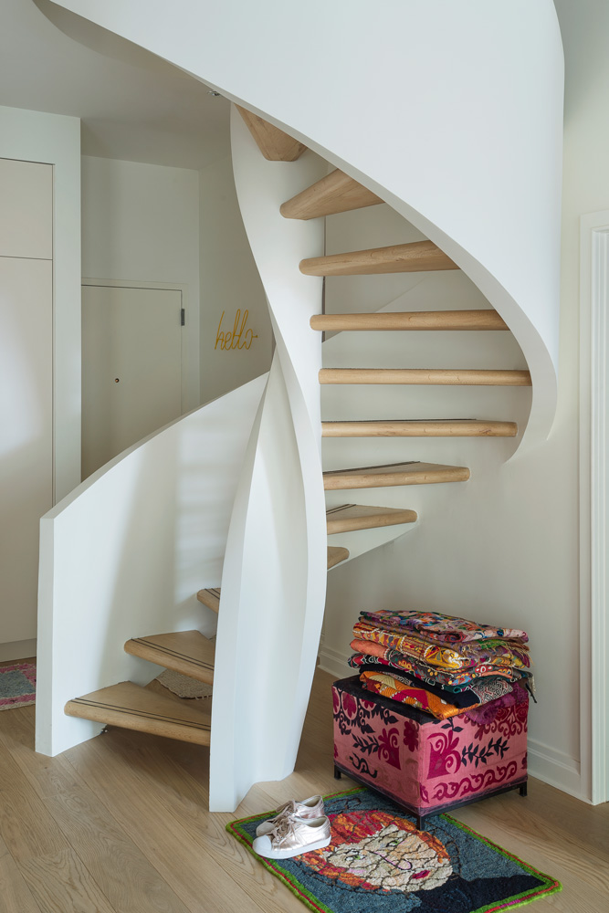 Modernist staircase ideas with minimalist spiral staircase