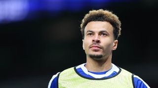 Dele Alli looks on during a Premier League game between Tottenham and Everton in March 2023.