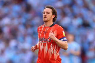 Tom Lockyer of Luton Town during the Sky Bet Championship Play-Off Final match between Coventry City and Luton Town at Wembley Stadium on May 27, 2023 in London, England