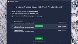 Avast Free Antivirus upselling