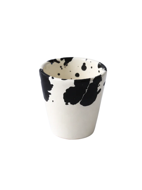 Montegranaro Black & White Splatterware Espresso Cup