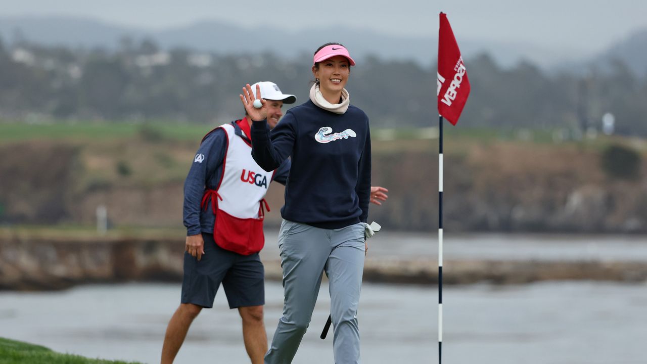 Michelle Wie West competing in the 2023 US Women&#039;s Open