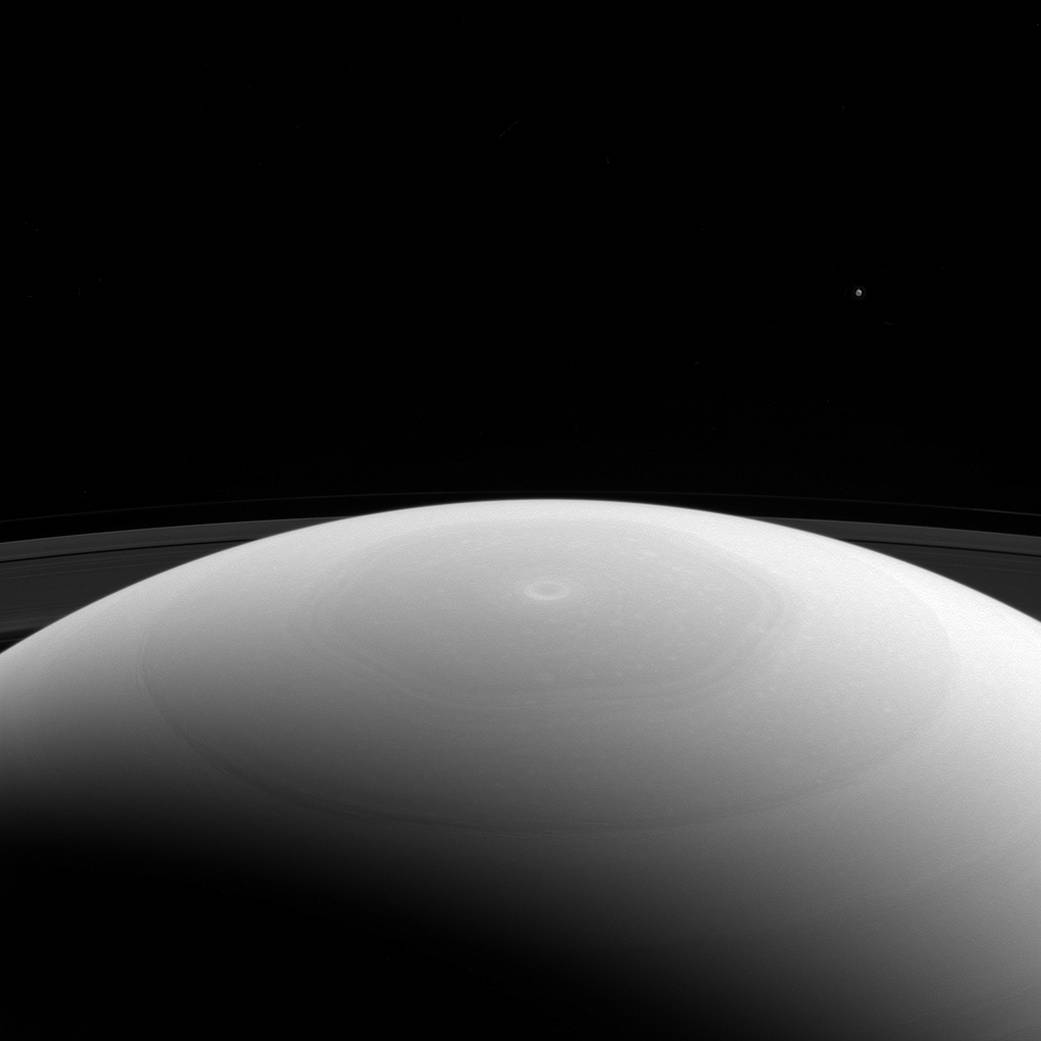 Saturn&#039;s North Pole and Mimas