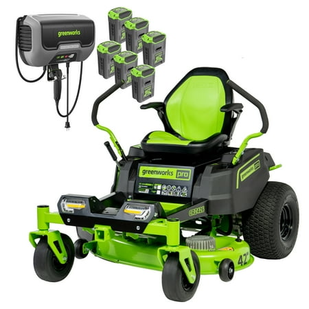 Greenworks 60v 42&amp;rdquo; Cordless Battery Crossover-Z Zero Turn Riding Lawn Mower + (6) 8ah Batteries &amp;amp; (1) Wall Charger 7409302