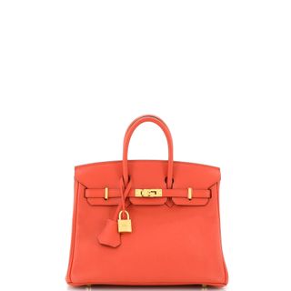 Birkin Handbag Rouge Tomate Swift With Gold Hardware 25