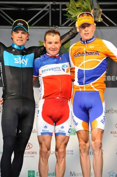 Top three for the first GP Cycliste Quebec: Edvald Boasson Hagen, Thomas Voeckler, Robert Gesink