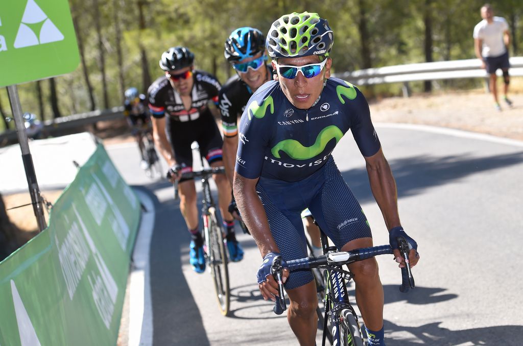 Nairo Quintana (Movistar) tests the legs