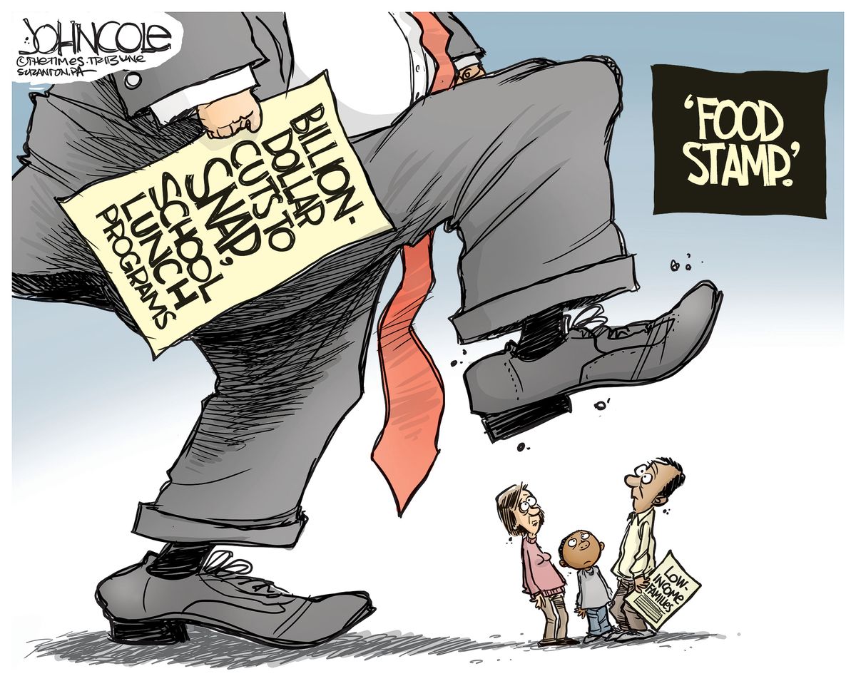 Political Cartoon U.S. Trump Snap Cuts School Lunch The Week