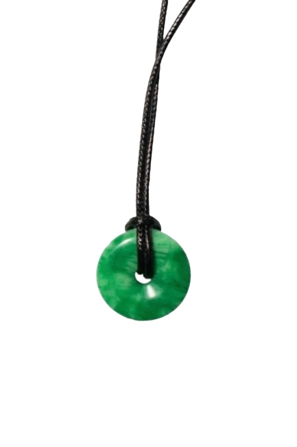 Seree, Medallion Green Jade Cord Necklace