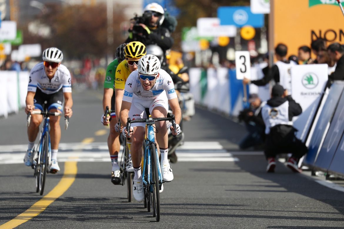 Pierre Latour (AG2R La Mondiale) leads the decisive attack