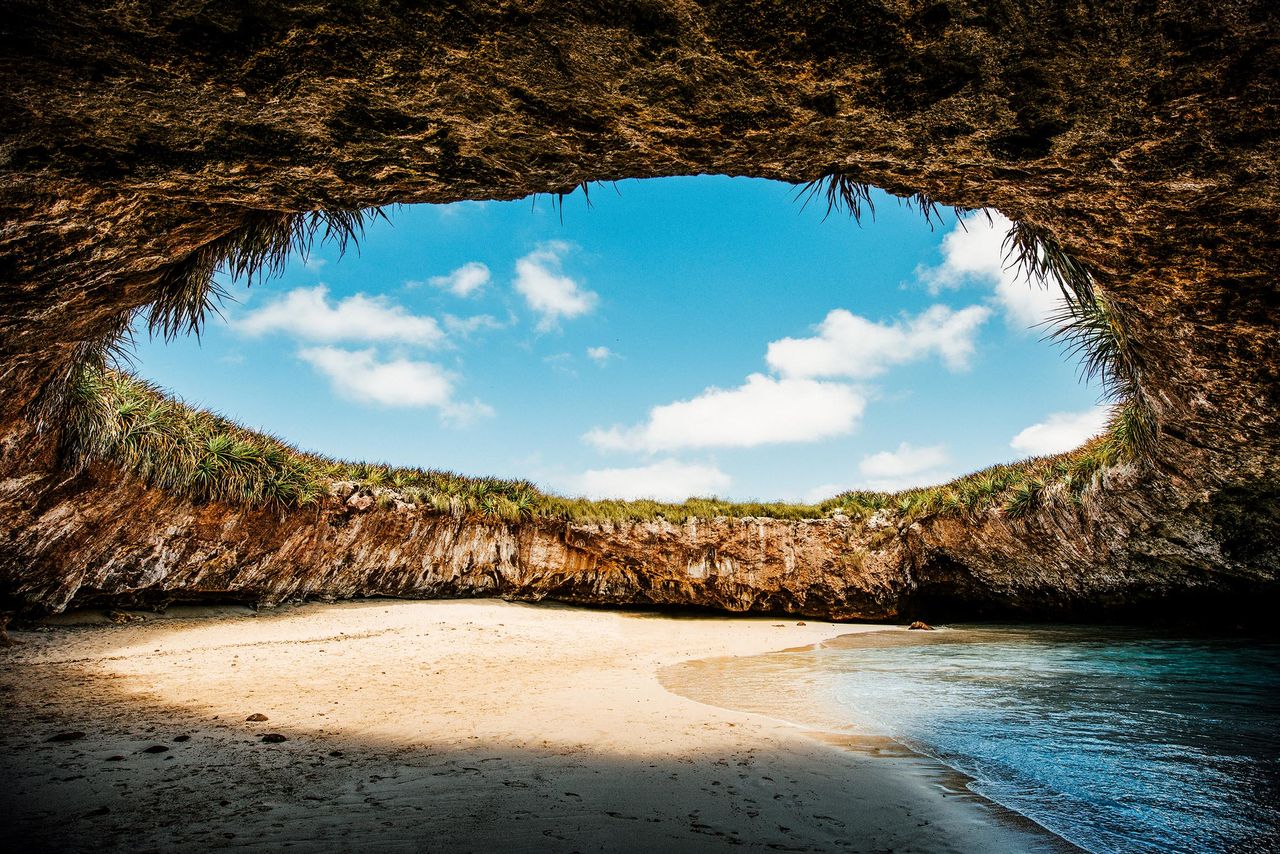 The hidden beach in Marietas Islands, Puerto Vallarta, Mexico.