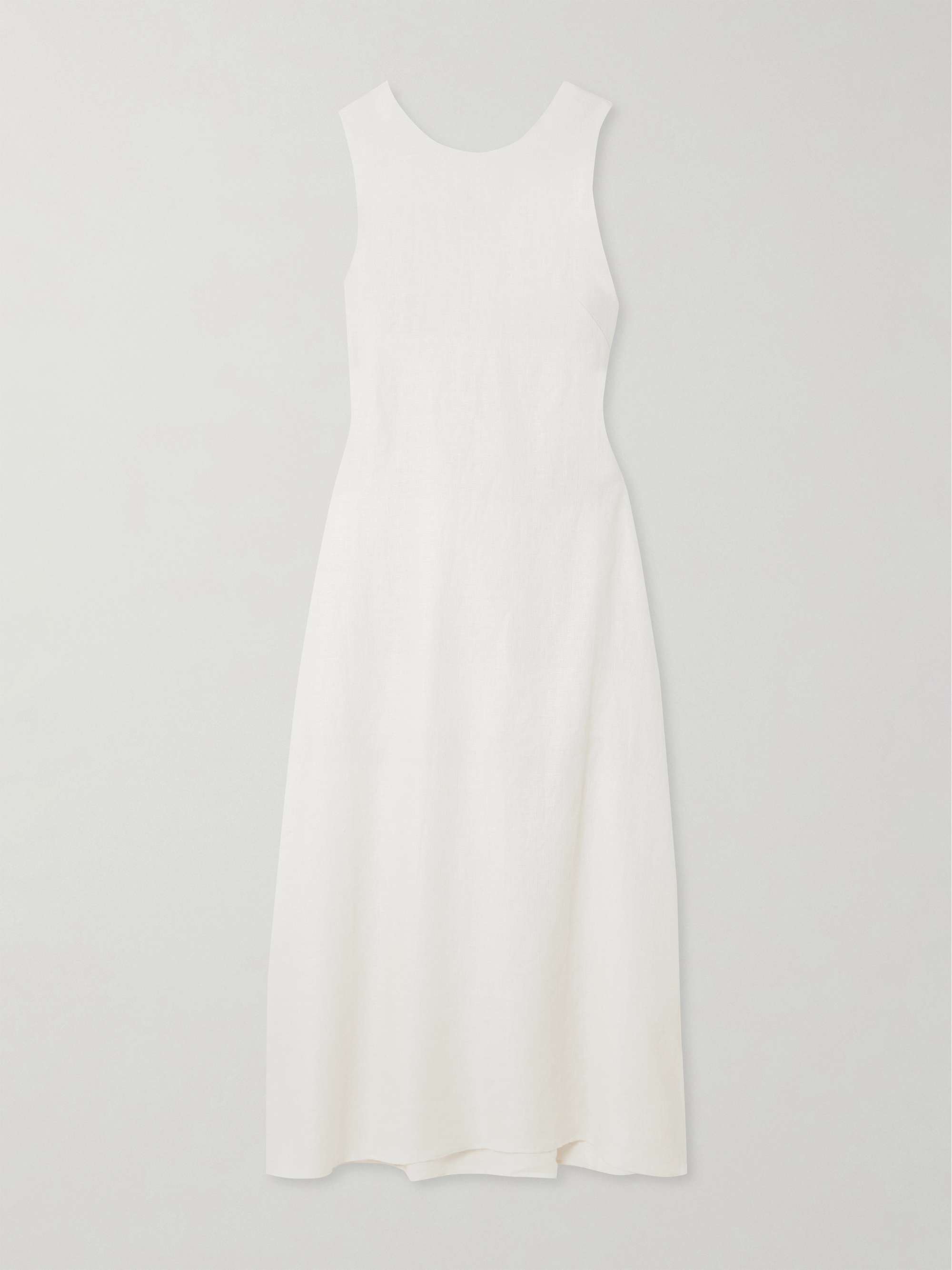 Matilda Open-Back Tiered Linen Maxi Dress