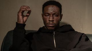 Joey Bada$$ as Unique scarred and angry in Power Book III: Rasing Kanan season 4