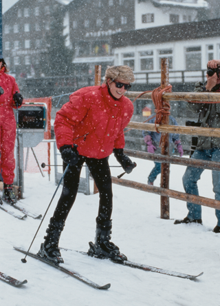 Diana, Princess of Wales (1961 - 1997) during a skiing holiday in Lech, Austria, 26th March 1994