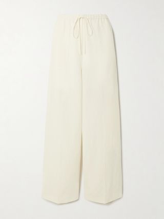 Celana Lebar Kaki Tencel™ Lyocell dan Campuran Linen