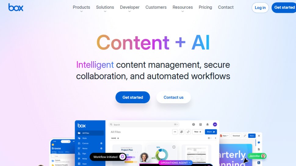 Website screenshot of Box (July, 2025)