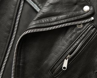 Close up of leather jacket