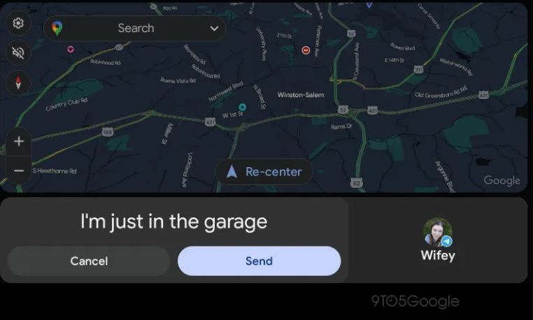 Android Auto's new voice replies will show a transcription of a driver's message.