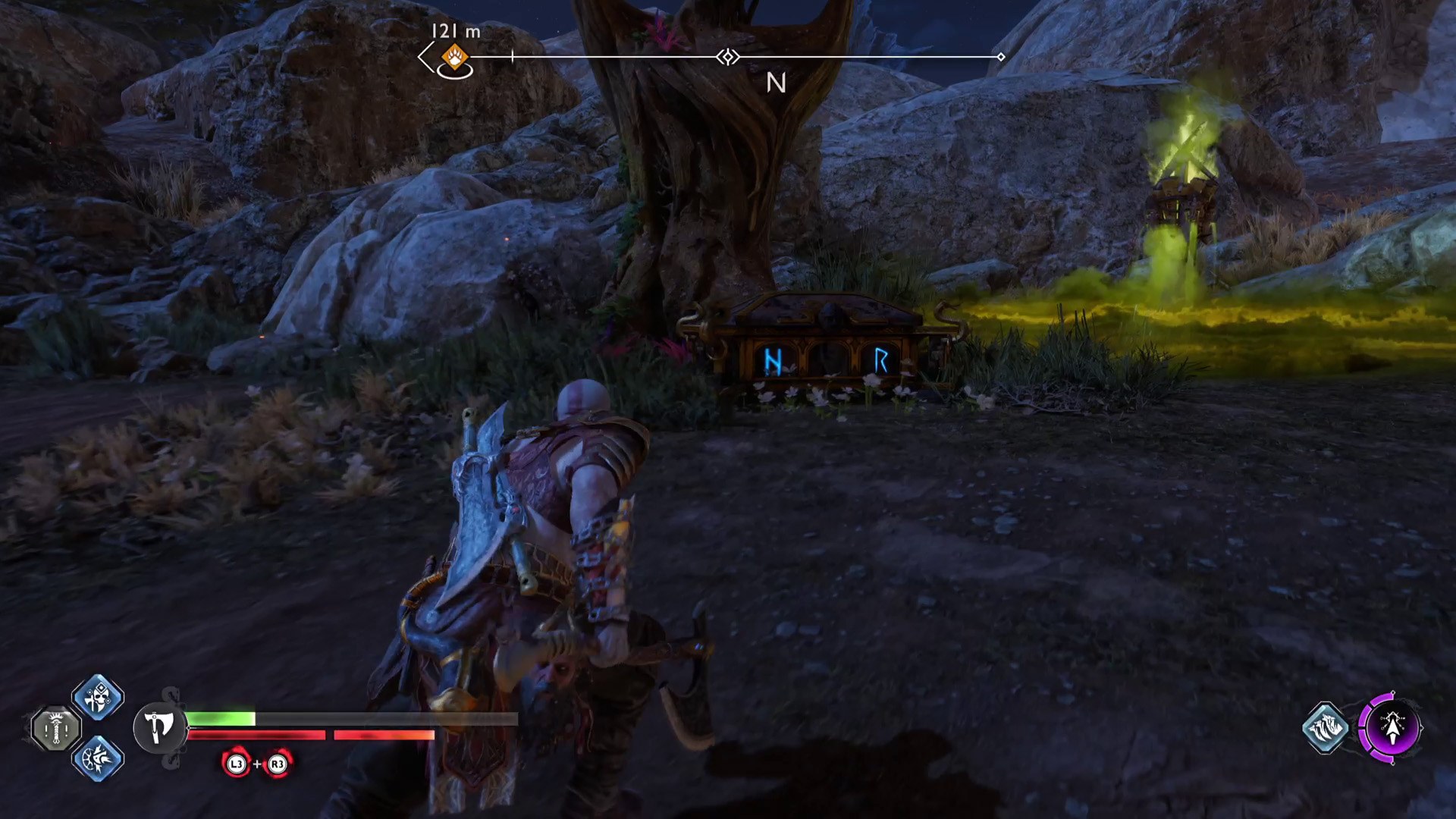 God of War Ragnarok runic Nornir chests in the Vanaheim crater area