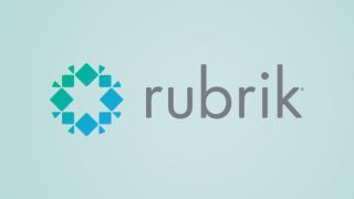 Rubrik logo set against a teal background with a white radial gradient starting int he middle and radiating outwards