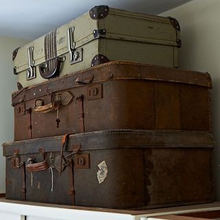 1930s bungalow bedroom suitcase storage