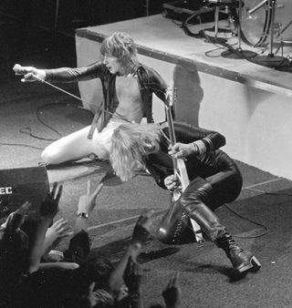 Phil Mogg and Michael Schenker onstage in 1978