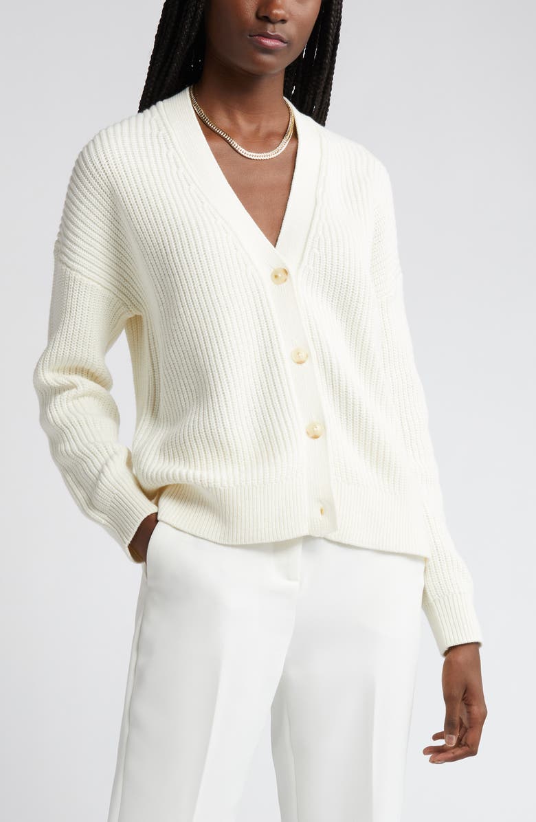 Rib Organic Cotton & Merino Wool Cardigan