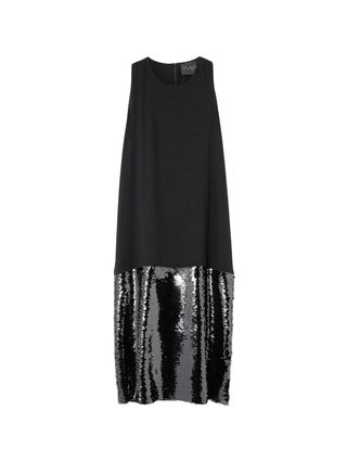 Sequin-Embellished Crepe Maxi Dress