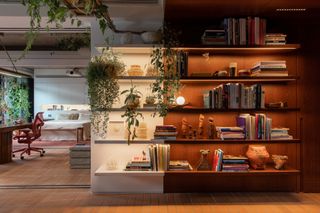 shelving within guto requena's terrace apartment