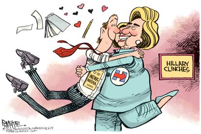 Political cartoon U.S. Hillary Clinton news media