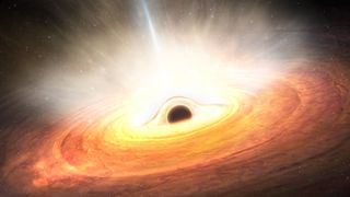 An artist's rendering of a black hole