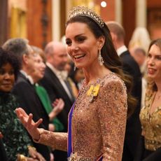 The Princess of Wales attends an evening reception for members of the Diplomatic Corps at Buckingham Palace in 2023