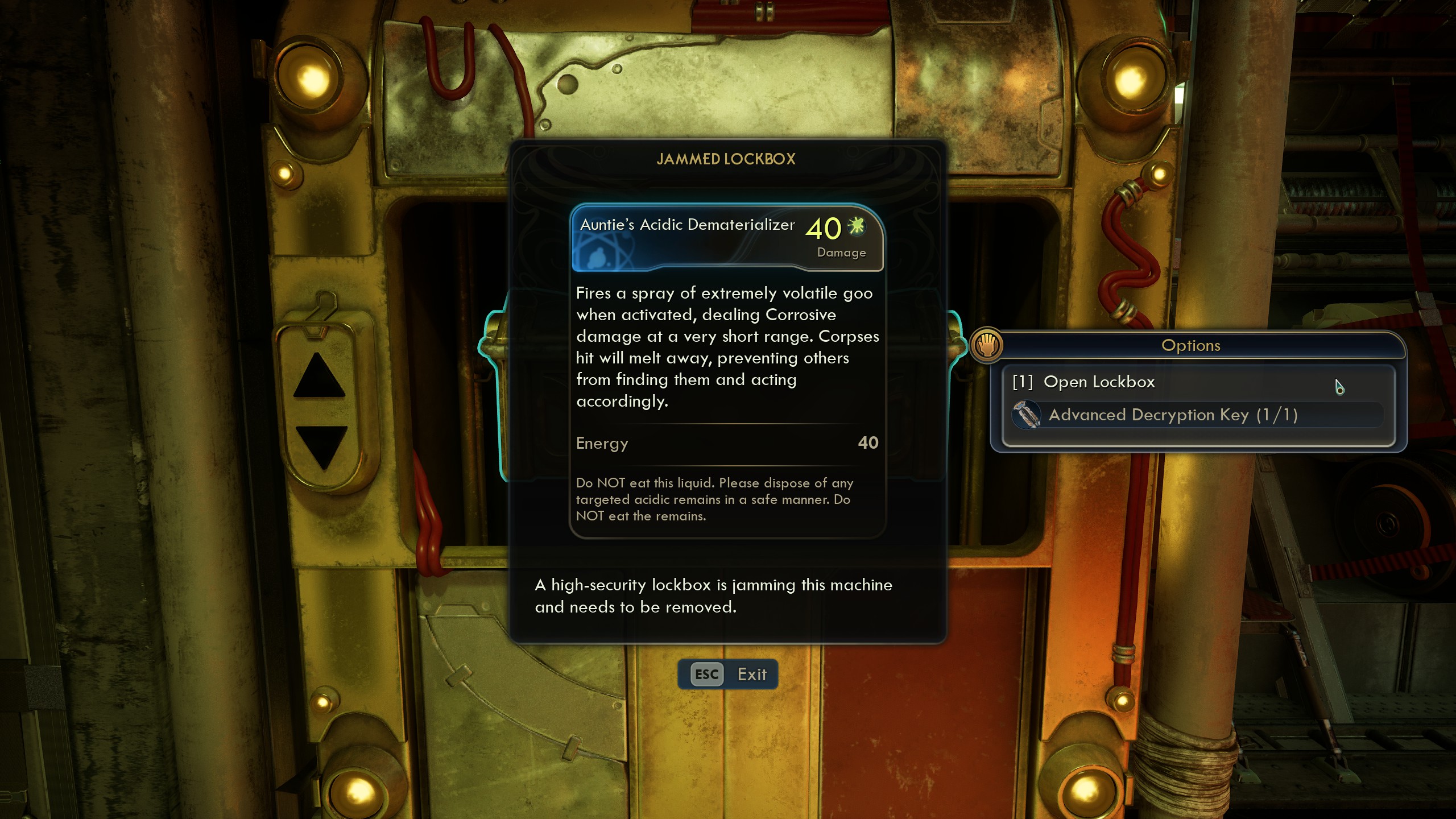 Outer Worlds 2 High Security Lockbox locations - Acid Dematerializer