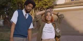 Tessa Thompson and Lakeith Stanfield in Sorry To Bother You