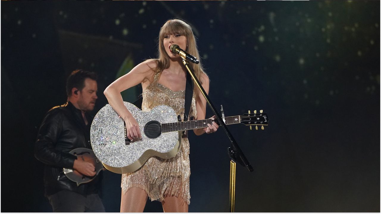 Taylor Swift performs onstage during &quot;Taylor Swift | The Eras Tour&quot; at Tokyo Dome on February 7, 2024 in Tokyo, Japan. 