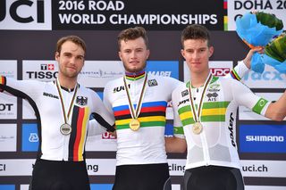 Maximilian Schachmann and Marco Mathis (Germany) and Miles Scotson (Australia)