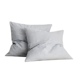 sky blue linen euro pillow covers