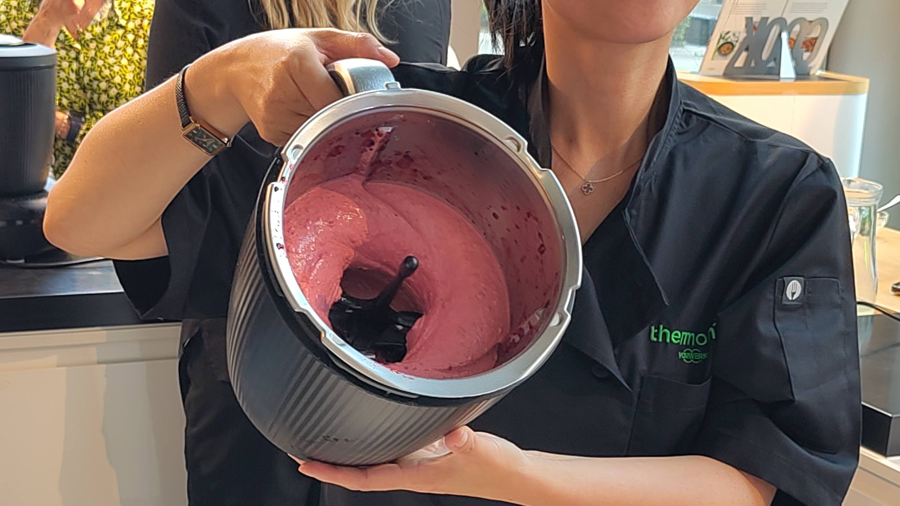 Berry mousse sorbet inside Thermomix TM7