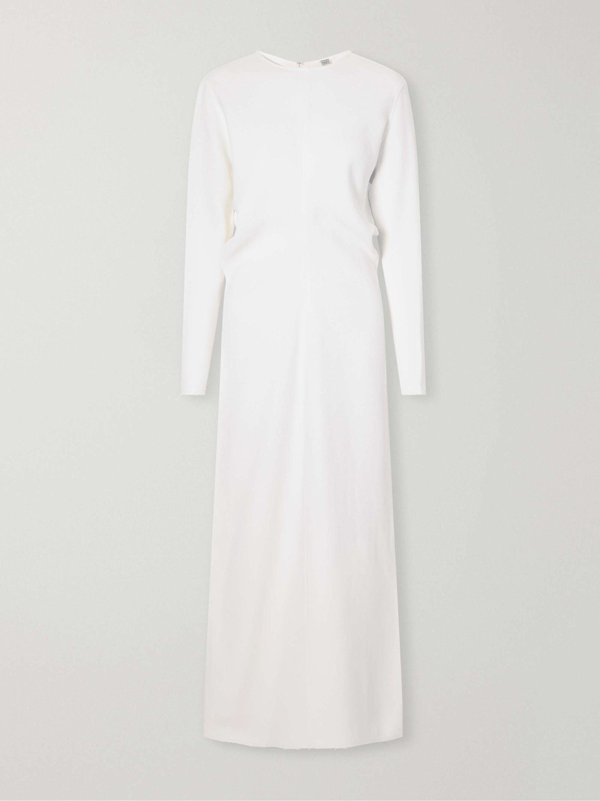 Gathered Crepe Maxi Dress